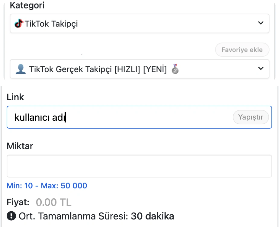 Kugumedya.net TikTok takipçi paneli ekran görüntüsü