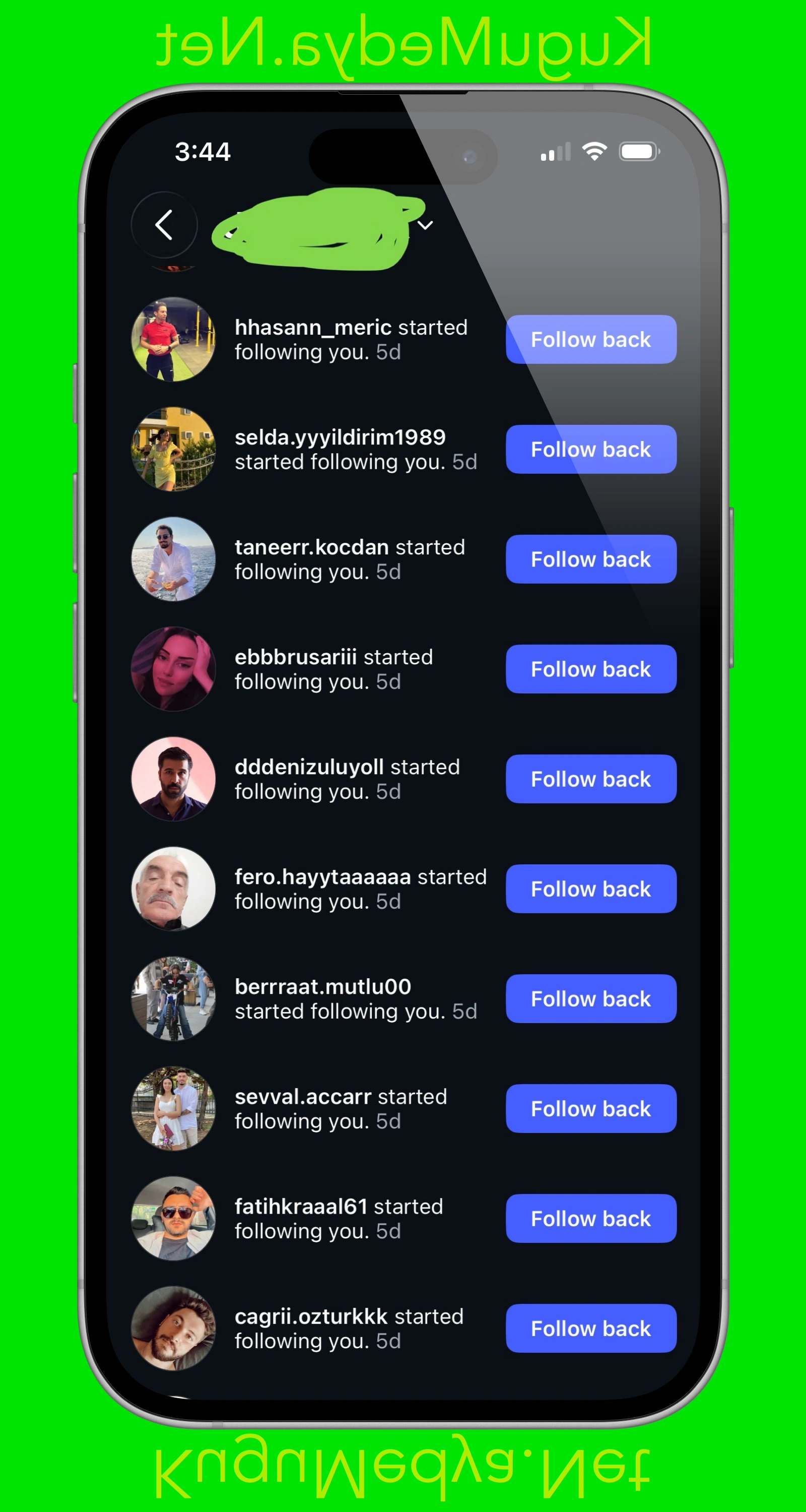 KuguMedya.Net Bot Türk takipçi bildirimleri