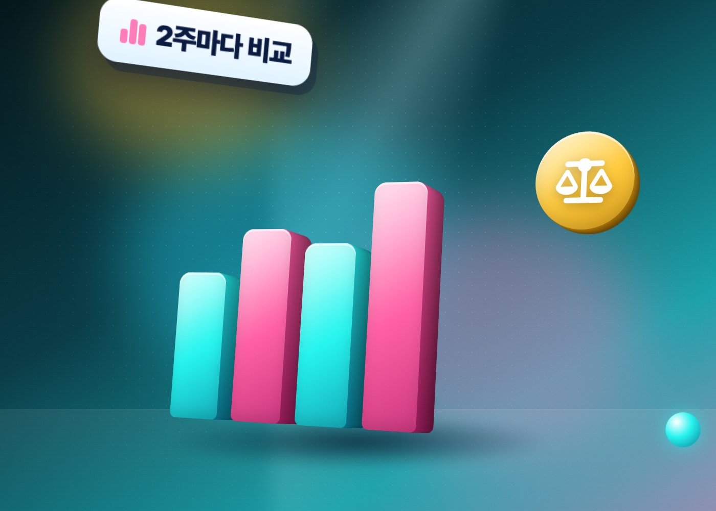 인스타 릴스 업로드 횟수 — 2주마다 결과를 비교하는 그래프 일러스트 이미지