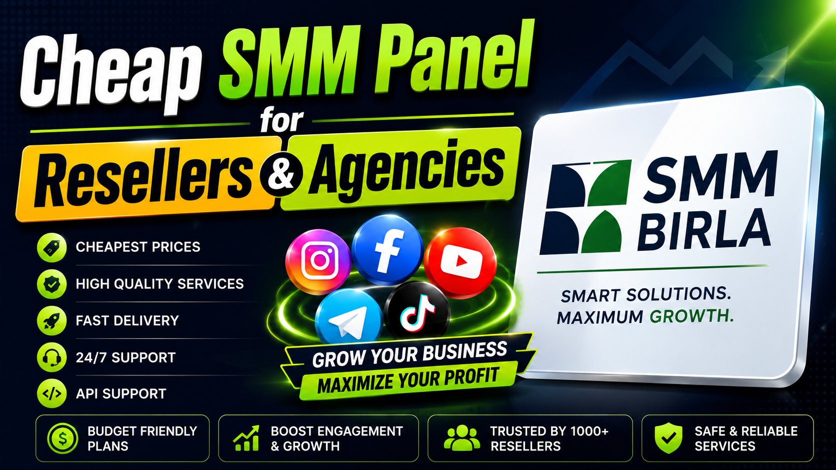 Cheap SMM Panel for Resellers & Agencies | SMM BIRLA