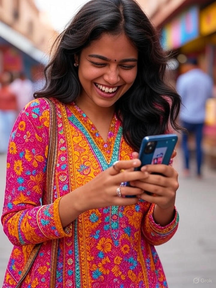 Social media trends India 2025 - Instagram, YouTube, Moj, Josh icons with growth graph