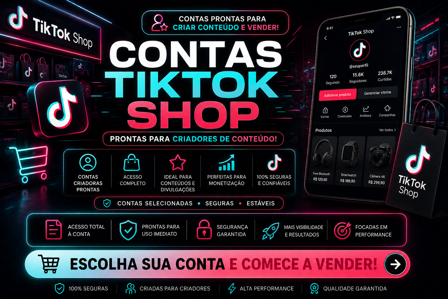 Contas TikTok Shop
