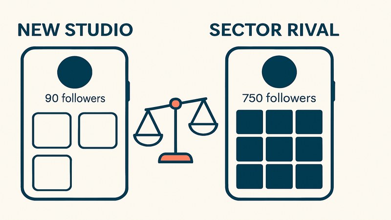 New studio profile compared against an established sector rival in Chandigarh — GreatSMM staging guidance for small-city businesses