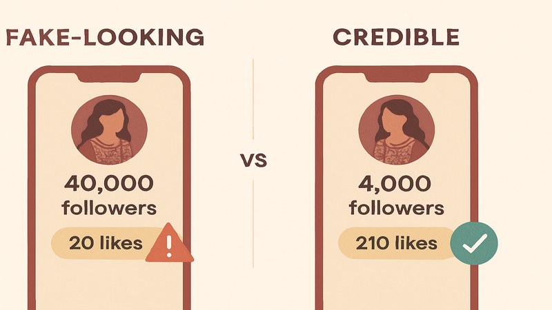 Fake-looking versus credible follower-to-like ratio for a Lucknow chikankari brand — GreatSMM balanced engagement guidance
