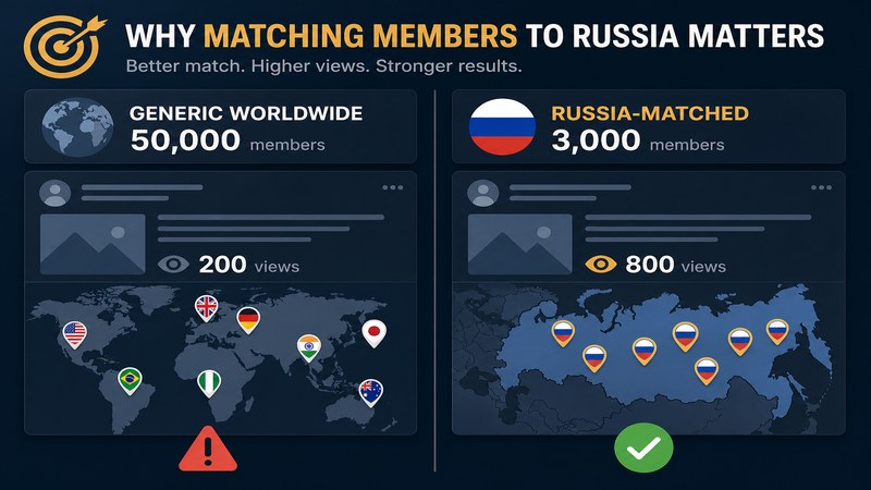 Generic worldwide Telegram members versus Russia-matched members and their effect on post views — GreatSMM targeting explained