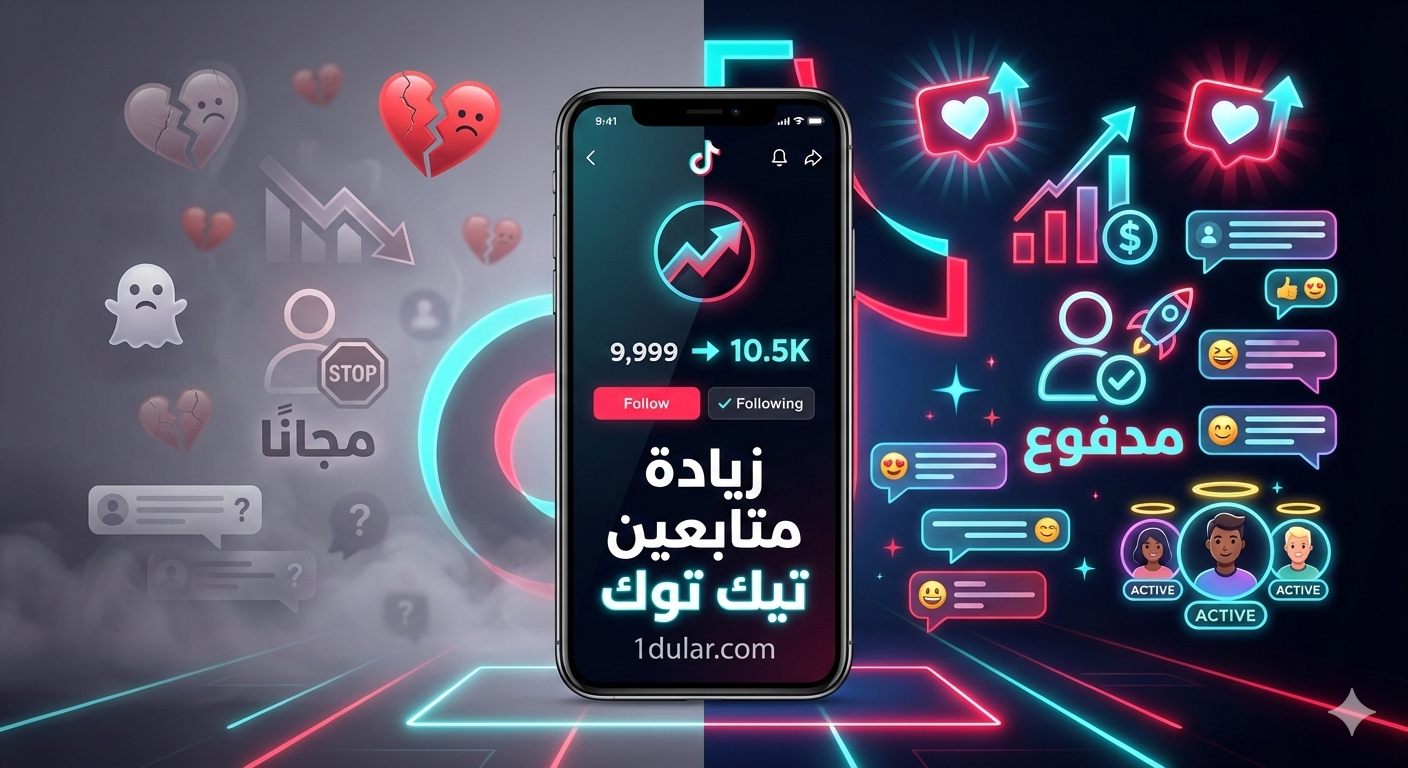 مقارنة زيادة متابعين تيك توك: المجاني مقابل المدفوع