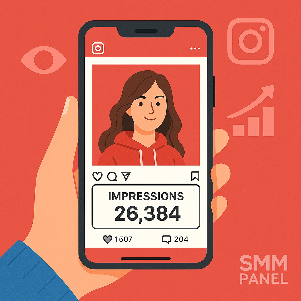 A visual of Instagram post analytics showing high impressions