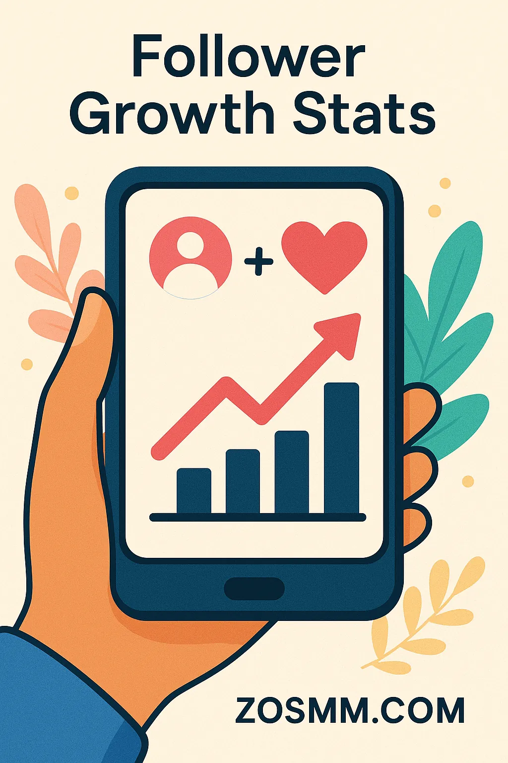 Follower Growth Stats Line chart showing Instagram follower growth over time