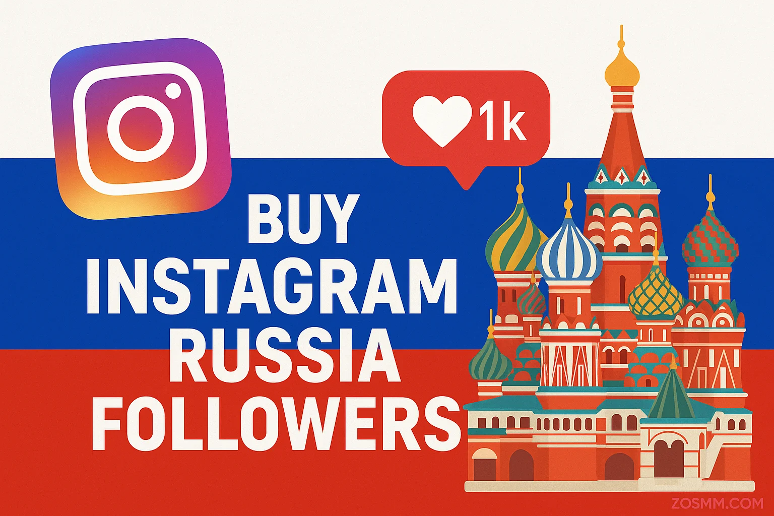 Buy Instagram Russia Followers (Instant & Real) Illustration showing Russian users engaging with an Instagram profile, promoting real followers from Russia via an SMM panel.