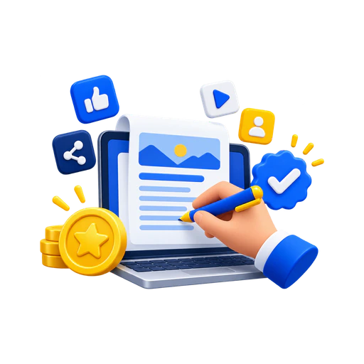 Creator writing an original SMM article for the ZOSMM rewards program