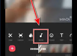 InShot music layer and microphone tool
