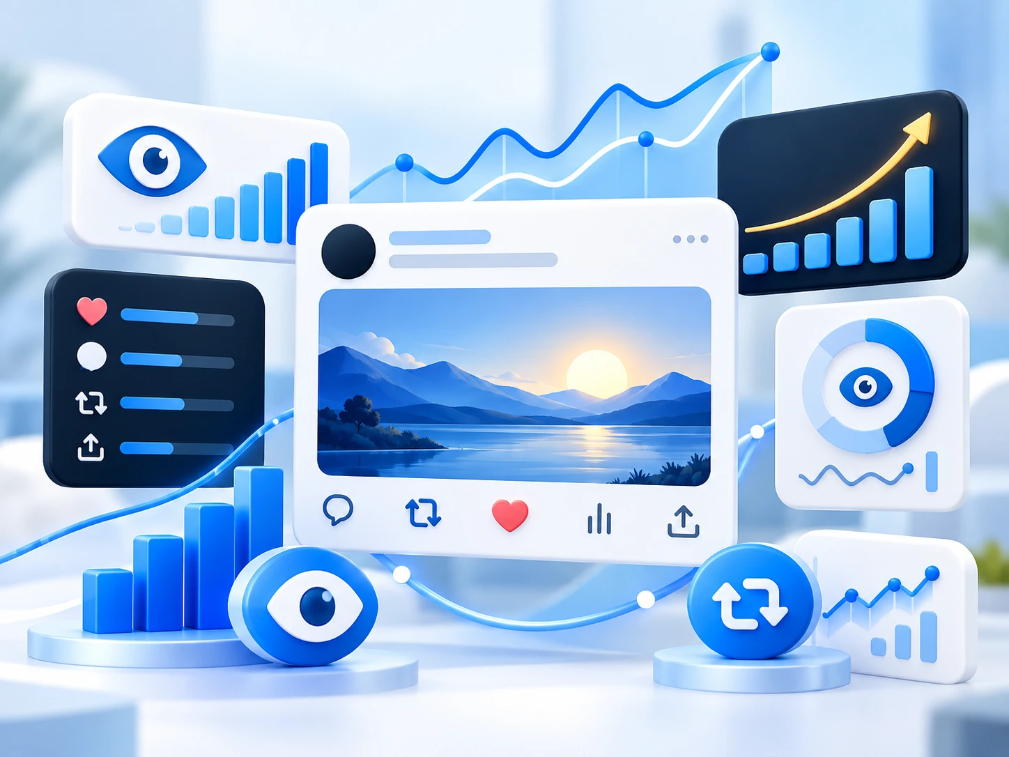 Twitter tweet views, impressions and engagement statistics