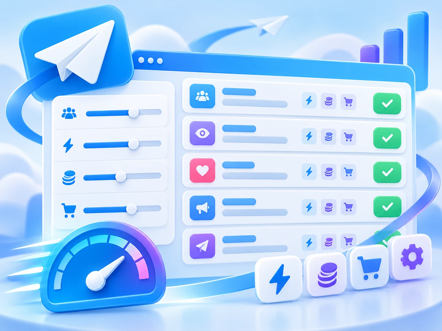 Simple Telegram SMM panel catalogue with fewer service options