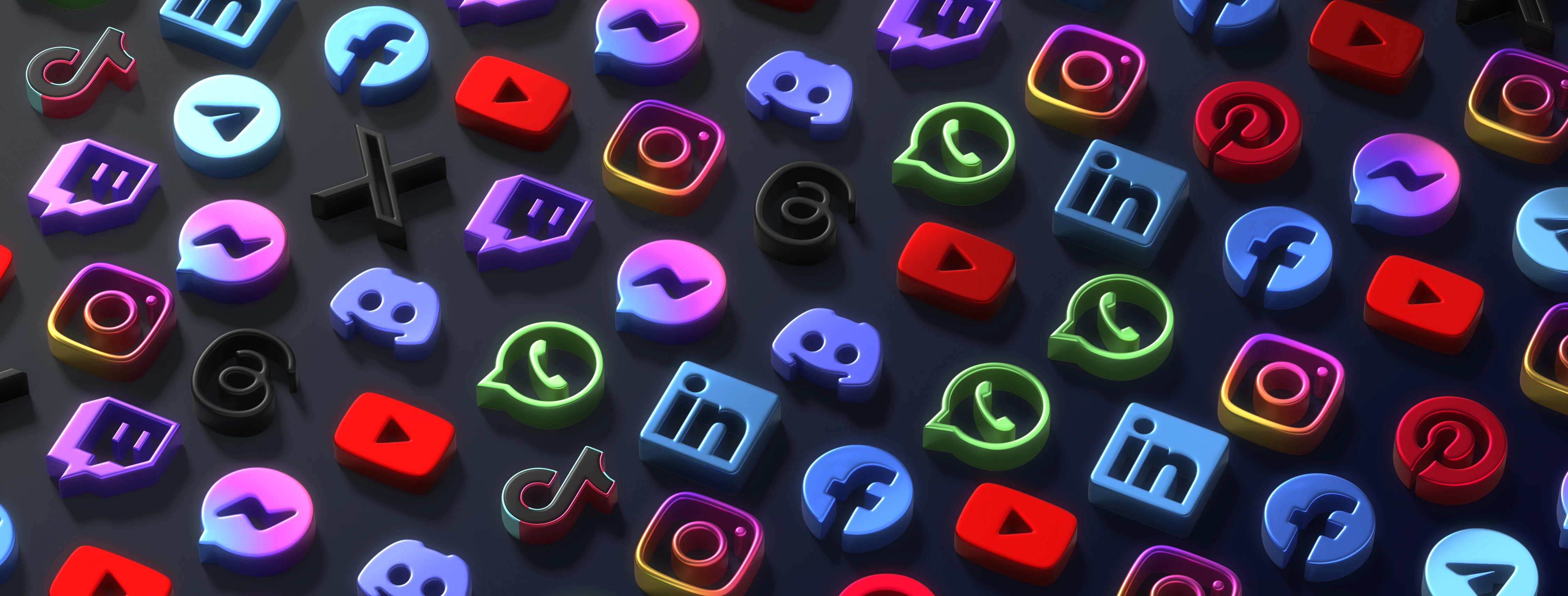 Illustration of popular social media platforms including Telegram, Instagram, YouTube, TikTok, Twitter, Facebook, and Discord – SMM panel services 2025
