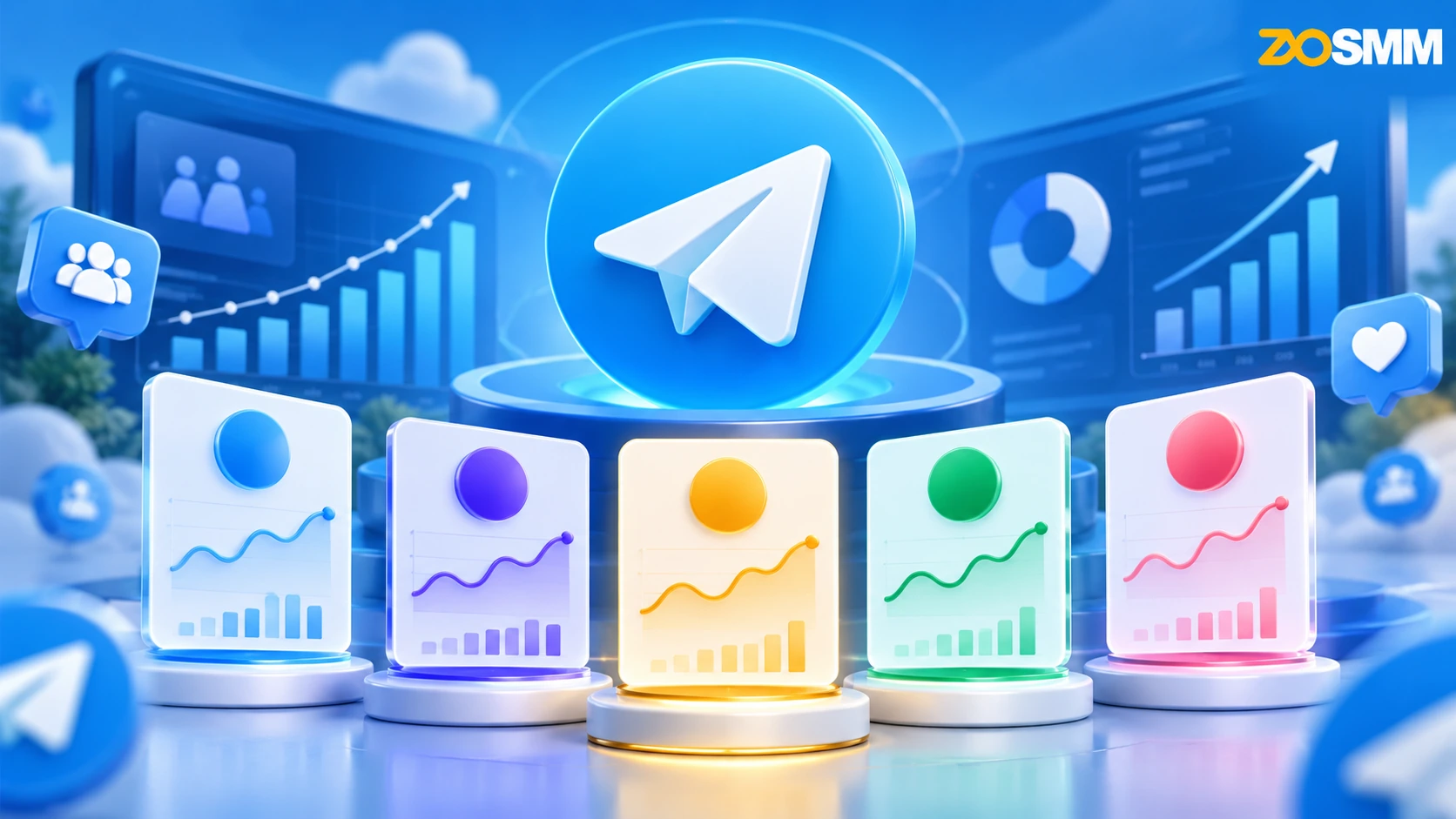 Top 5 Telegram SMM panels compared in 2026 with ZOSMM logo