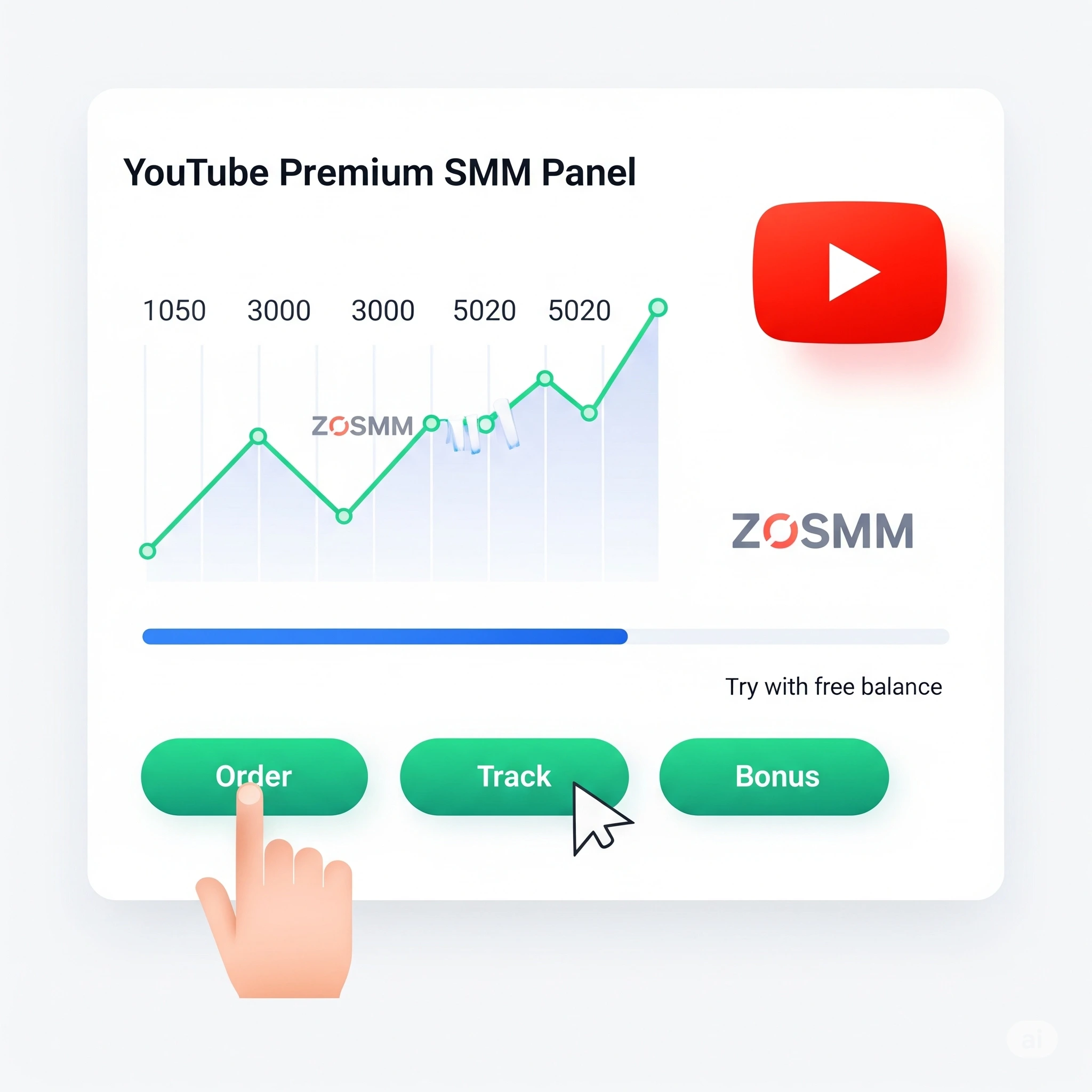 YouTube Premium SMM Panel Dashboard Premium YouTube SMM panel dashboard showing real subscriber and watch hour orders