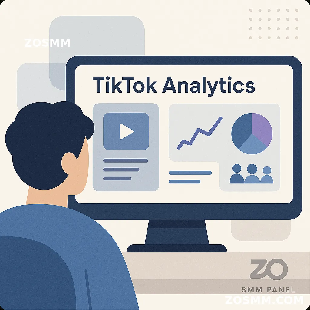 TikTok Analytics Breakdown A dashboard view showing TikTok video performance, audience data, and growth insights