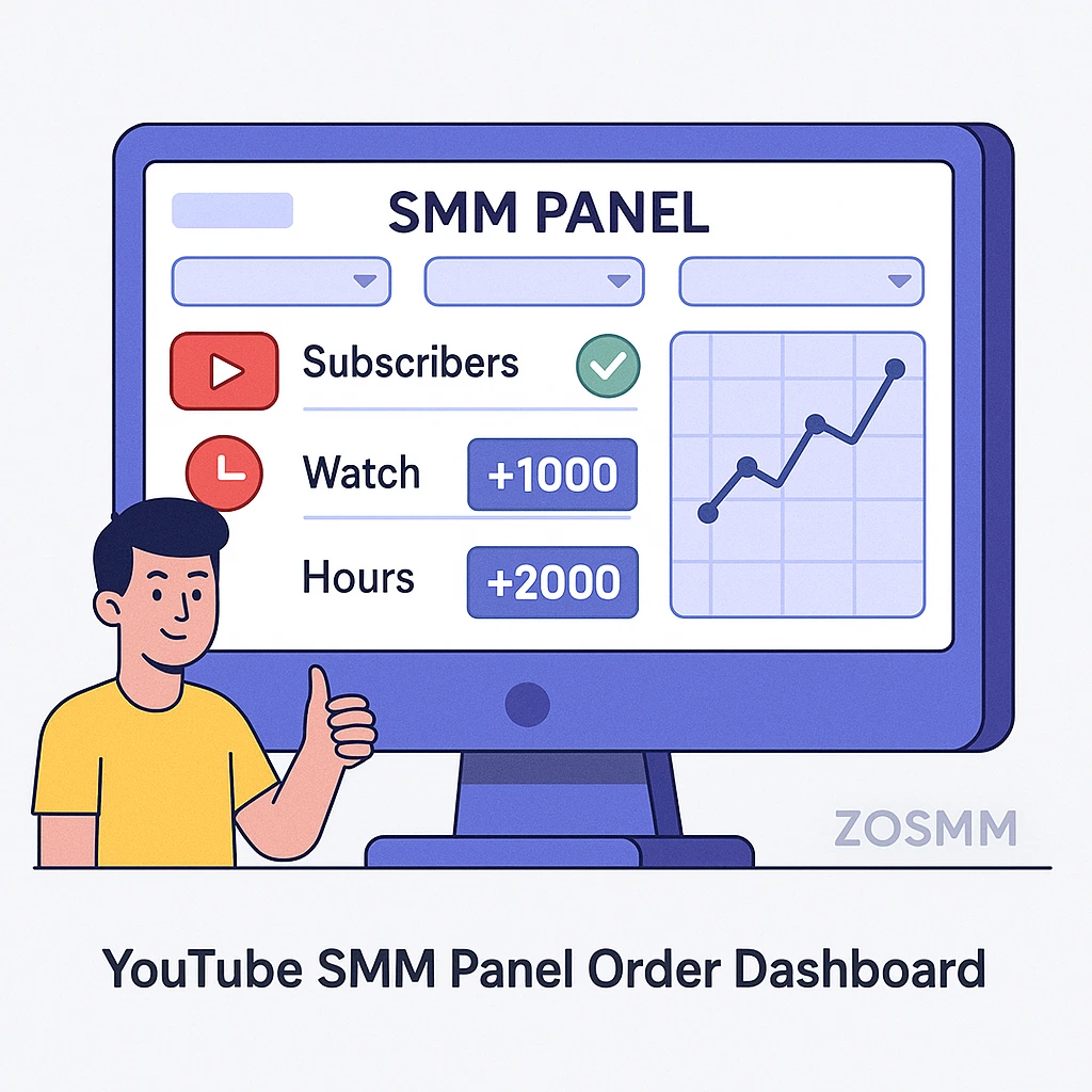 Dashboard showing YouTube order options and real-time tracking