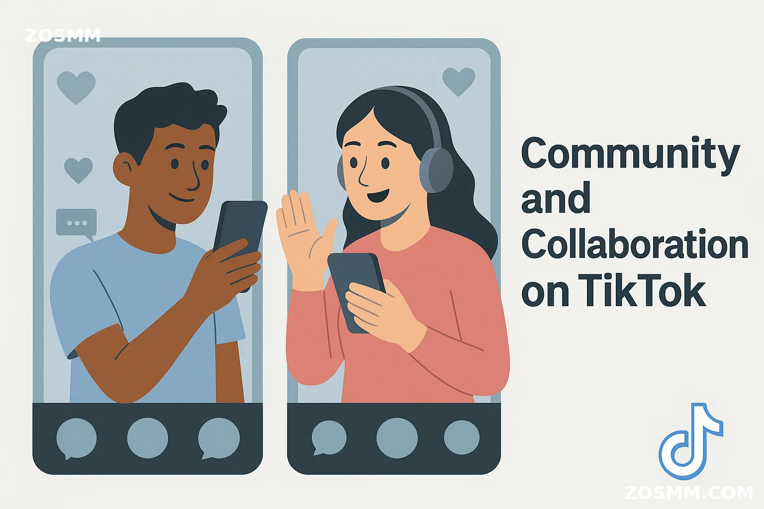 Community and Collaboration on TikTok Two TikTok creators co-creating content while engaging their audience live
