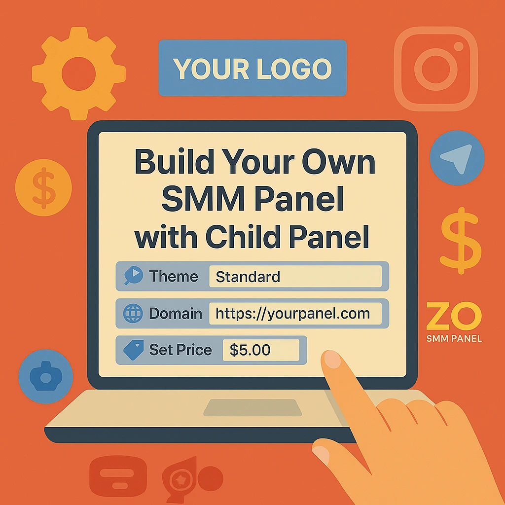 Build Your Own SMM Panel with Child Panel Interface of a Child Panel with customizable branding and pricing options