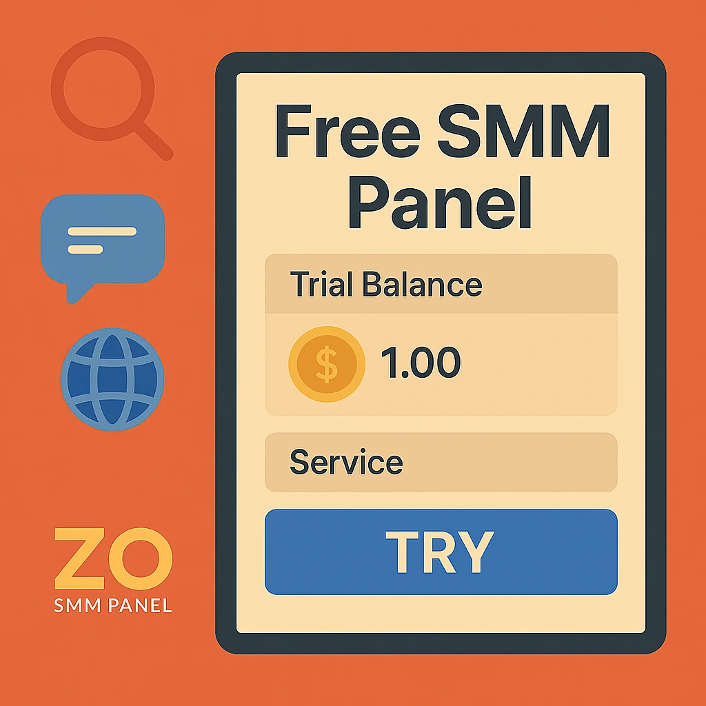 Free SMM Panel Dashboard – Try Real Services Example of a free SMM panel dashboard with trial balance and service options