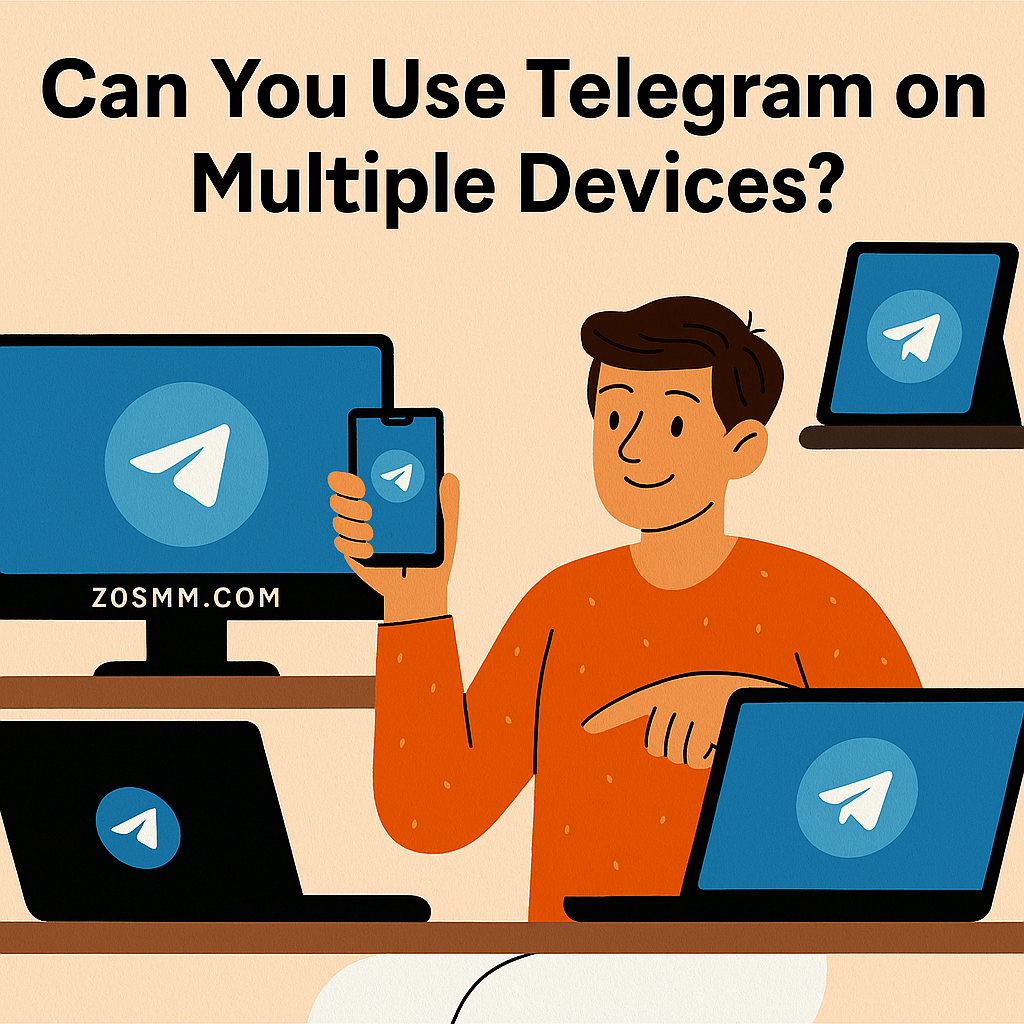 Telegram Web/Desktop Access Devices showing Telegram synchronized on mobile and desktop