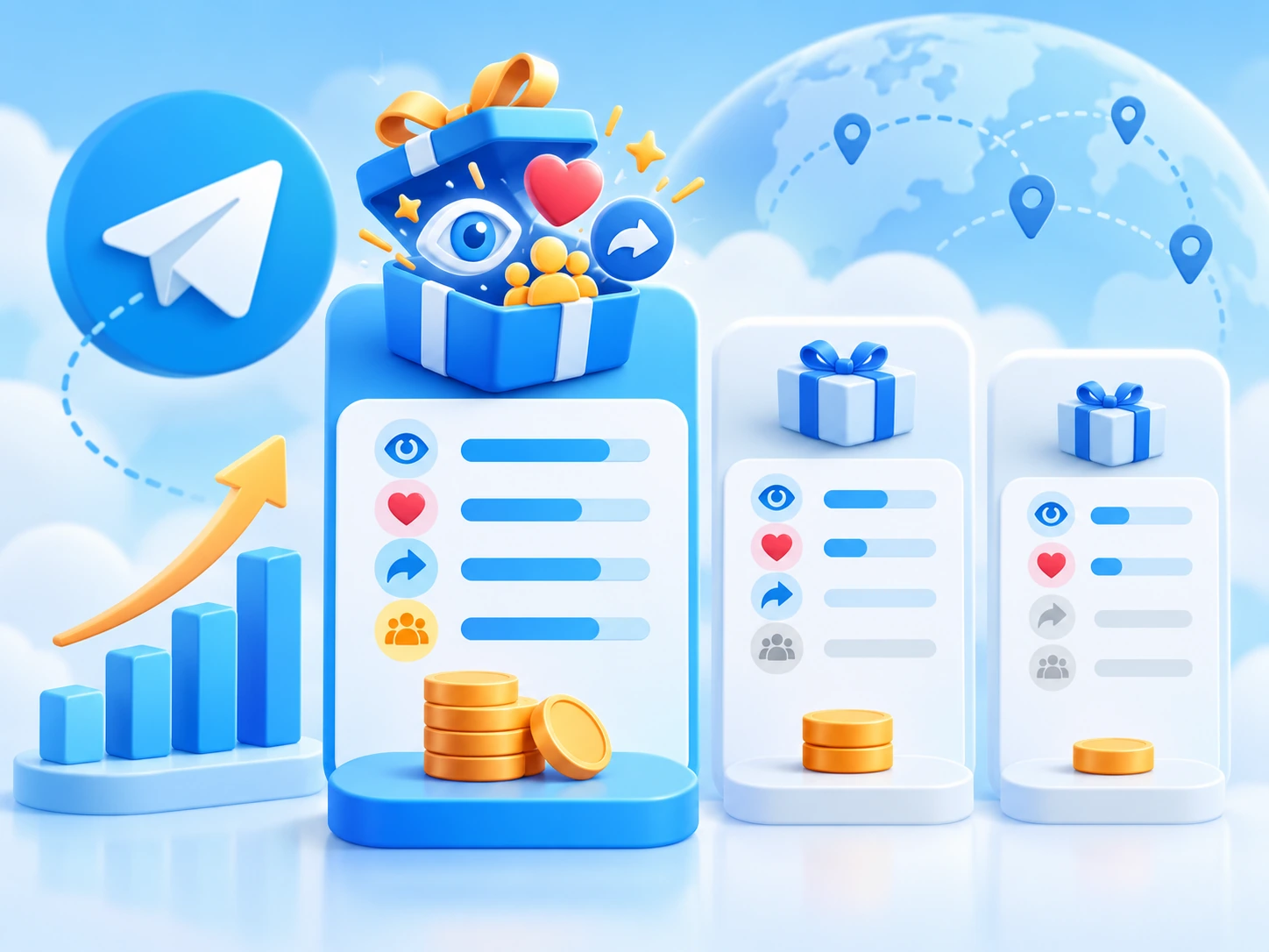 Telegram SMM panel service filters and speed comparison dashboard