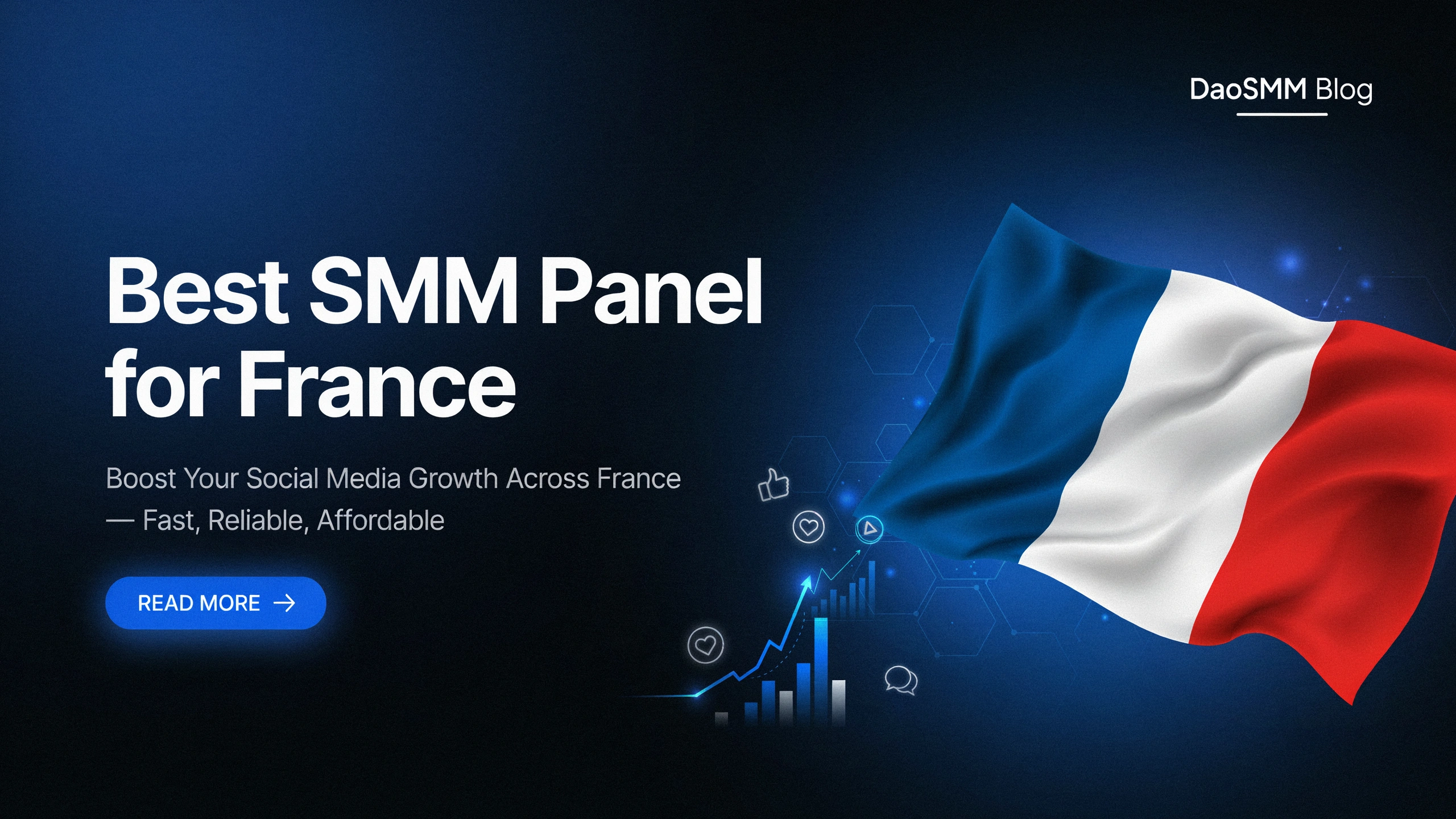 DaoSMM social media services for France across Instagram, TikTok, YouTube and Facebook