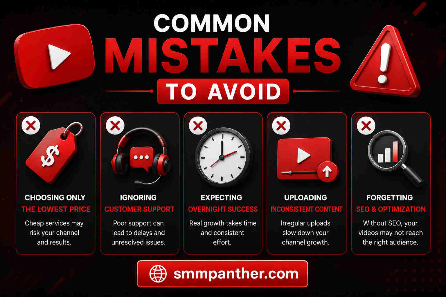 YouTube growth mistakes to avoid