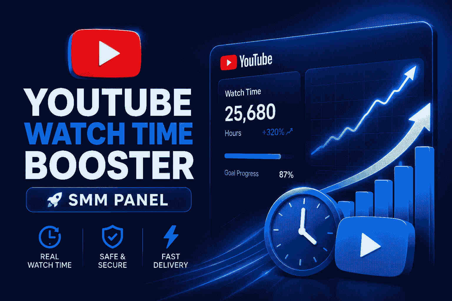 6 Best YouTube Watch Time Booster SMM Panel Services