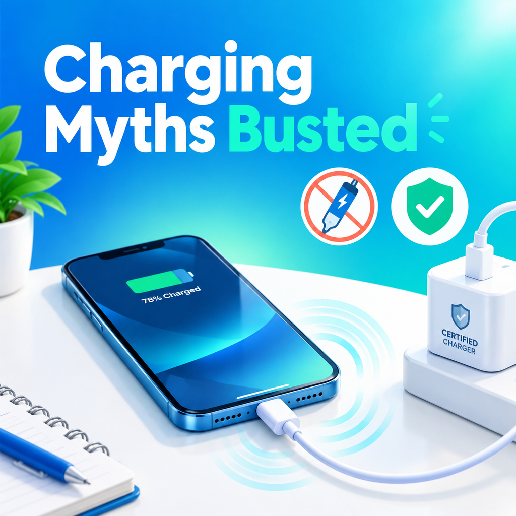 No, using your phone while it’s charging won’t send electric waves through your body