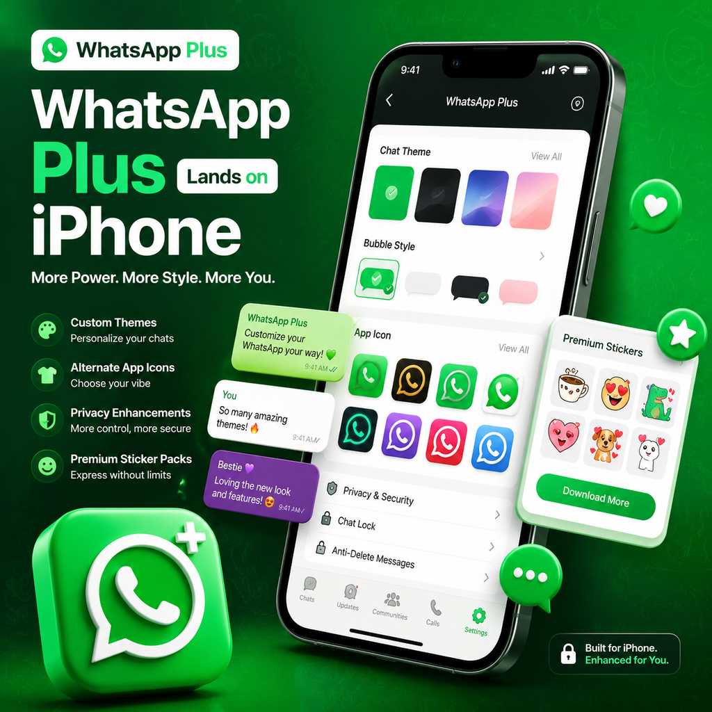 WhatsApp Plus Lands on iPhone With Custom Themes, Icons, and More