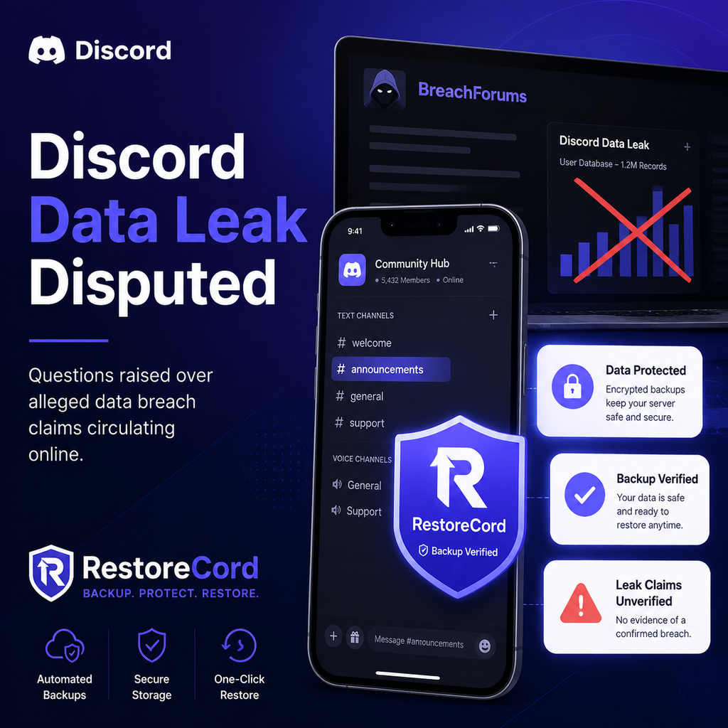 Сообщенная утечка данных Discord оспаривается сторонним сервисом RestoreCord