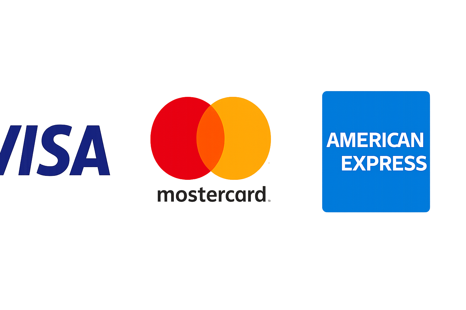 Visa, MasterCard, American Express Logoları