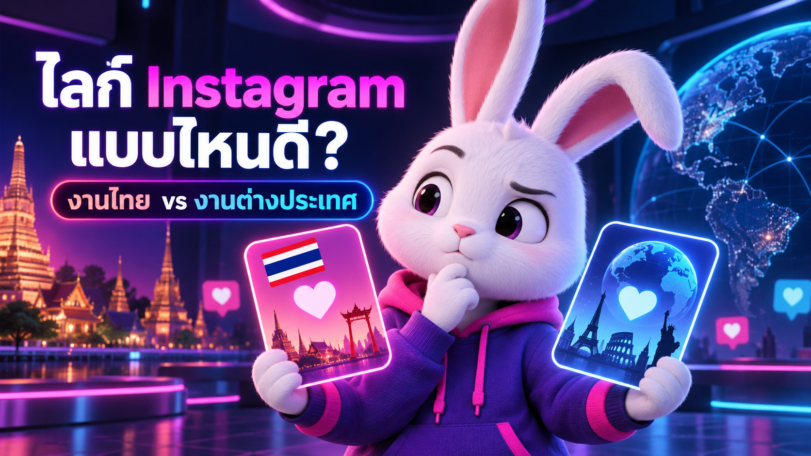 เพิ่มไลก์ Instagram แบบไหนดี? เปรียบเทียบงานไทยและงานต่างประเทศ