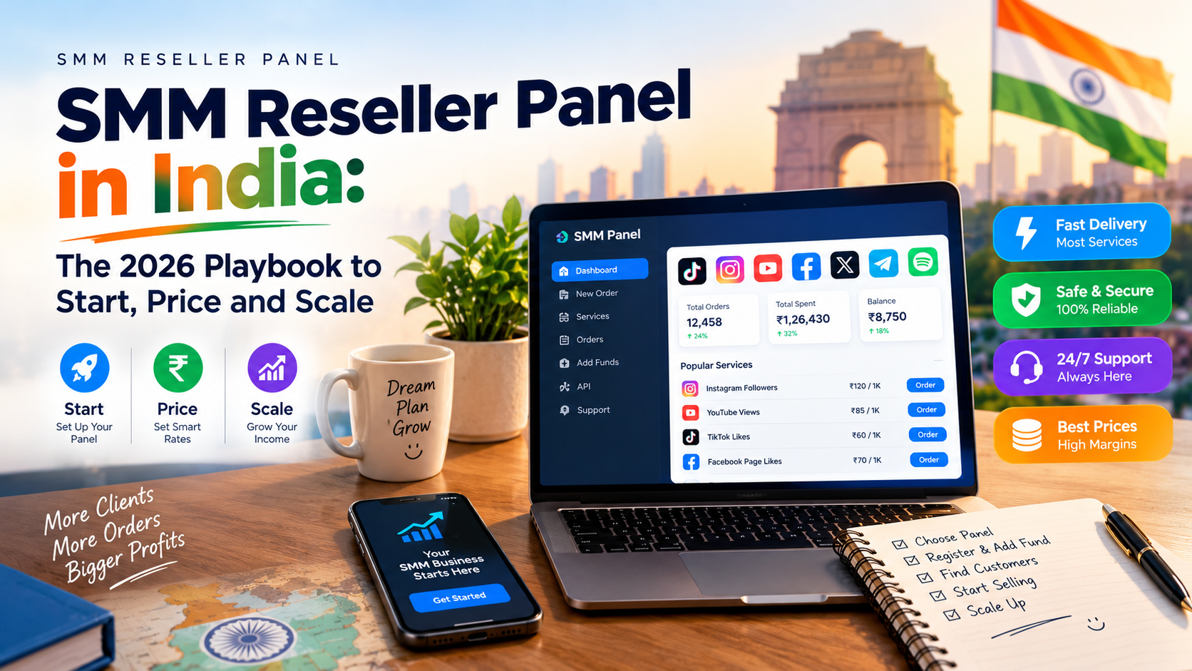 SMM Reseller Panel in India: The 2026 Playbook to Start, Price and Scale