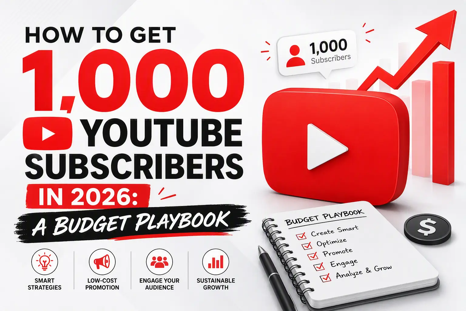 How to Get 1,000 YouTube Subscribers in 2026: A Budget Playbook