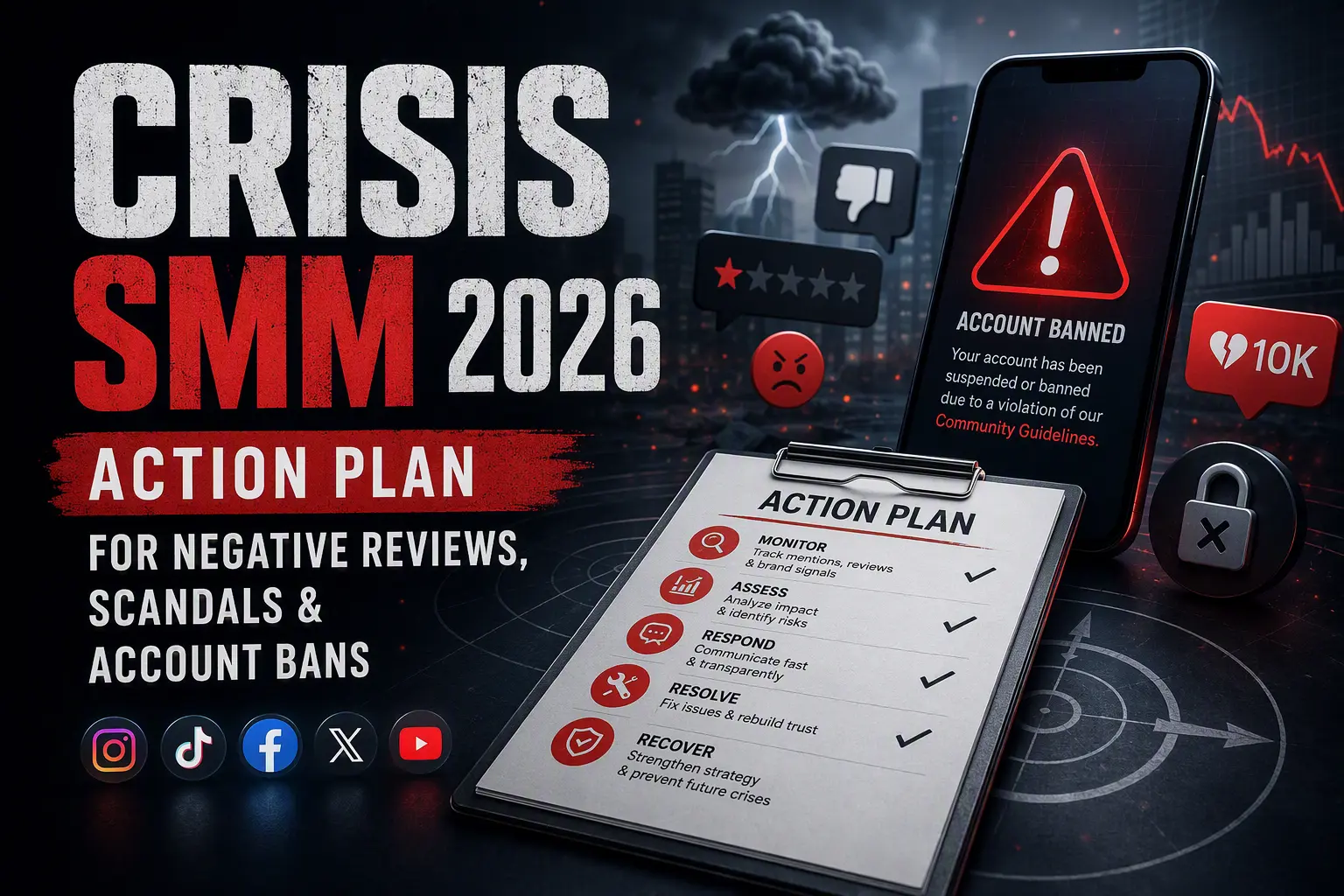 Crisis SMM 2026: Action Plan for Negative Reviews, Scandals & Account Bans