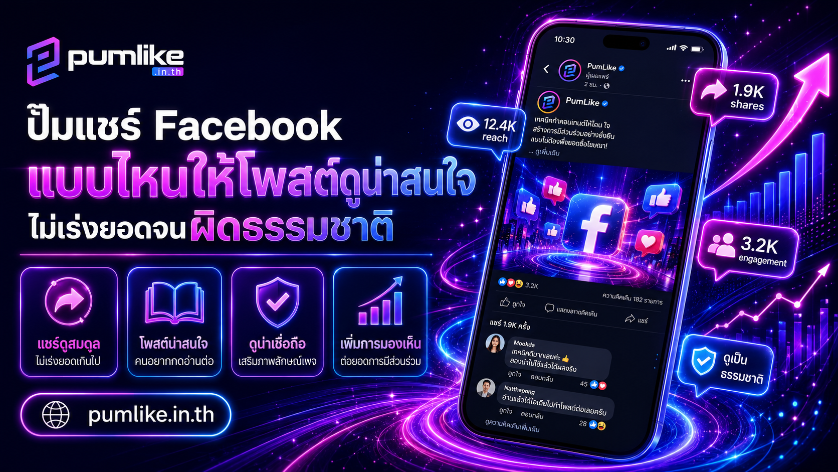 ปั้มแชร์ Facebook แบบไหนให้โพสต์ดูน่าสนใจ ไม่เร่งยอดจนผิดธรรมชาติ