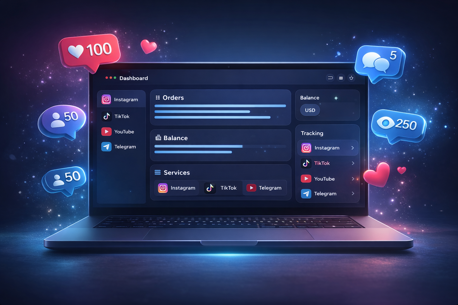 JoySMM SMM Panel Dashboard