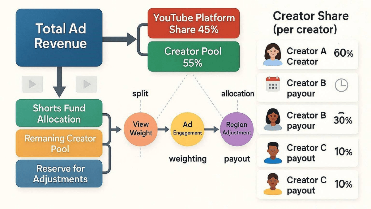 How to Earn from YouTube Shorts: The 45% Share and Creator Pool Explained