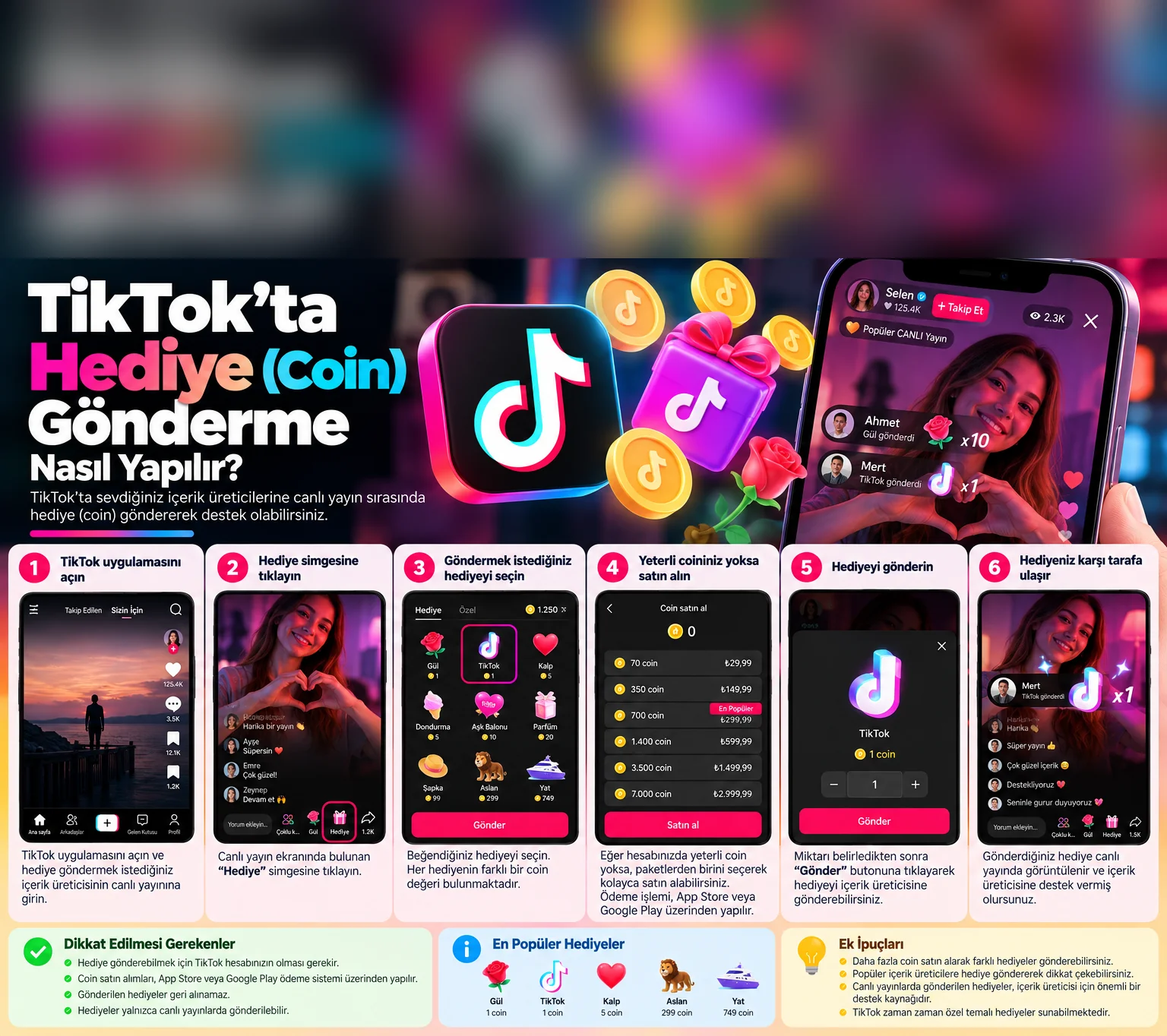 TikTok'ta Hediye (Coin) Gönderme Nasıl Yapılır?
