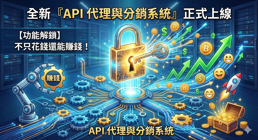 【功能解鎖】不只花錢還能賺錢！全新「API 代理與分銷系統」正式上線