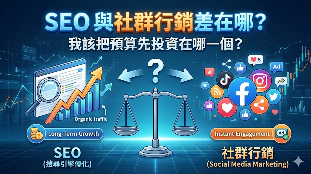 SEO 與社群行銷差在哪？我該把預算先投資在哪一個？