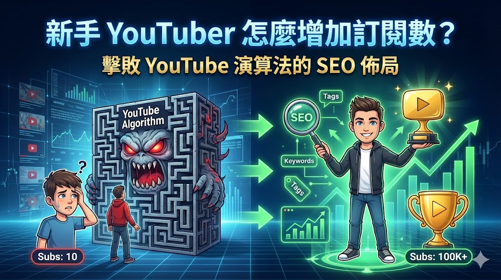新手 YouTuber 怎麼增加訂閱數？擊敗 YouTube 演算法的 SEO 佈局