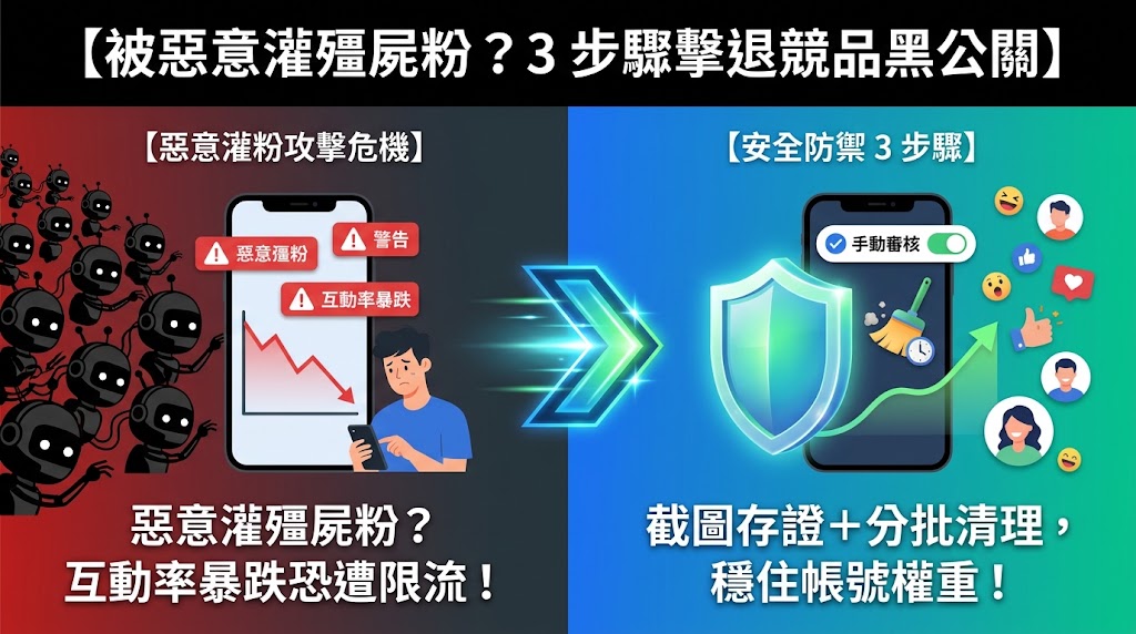 網紅帳號被惡意大量灌殭屍粉怎麼辦？3 步驟防禦競品黑公關攻擊