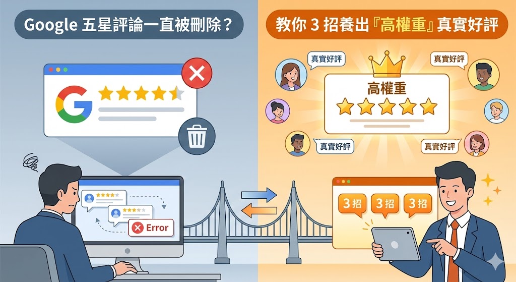Google 五星評論一直被刪除？教你 3 招養出「高權重」真實好評