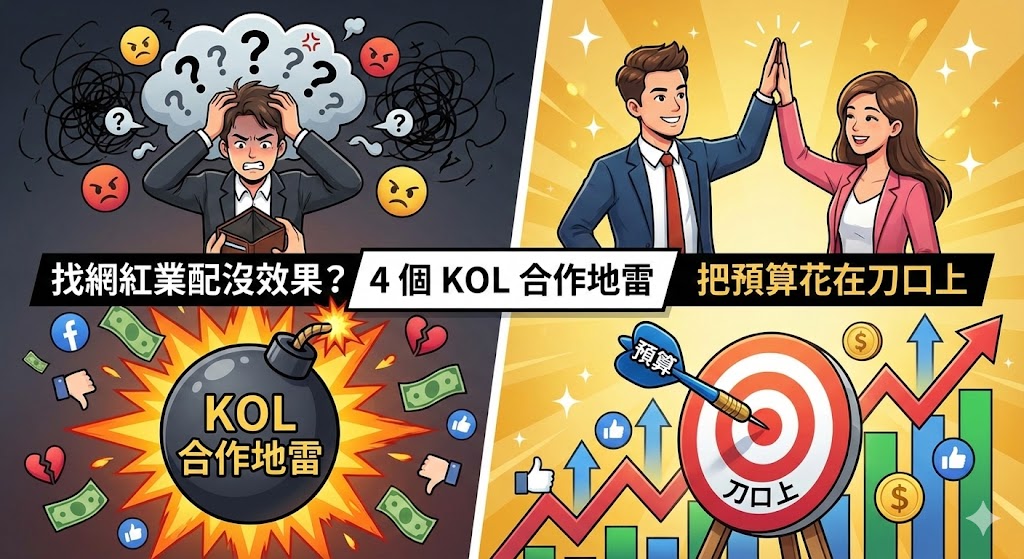 找網紅業配沒效果？避開 4 個 KOL 合作地雷，把預算花在刀口上