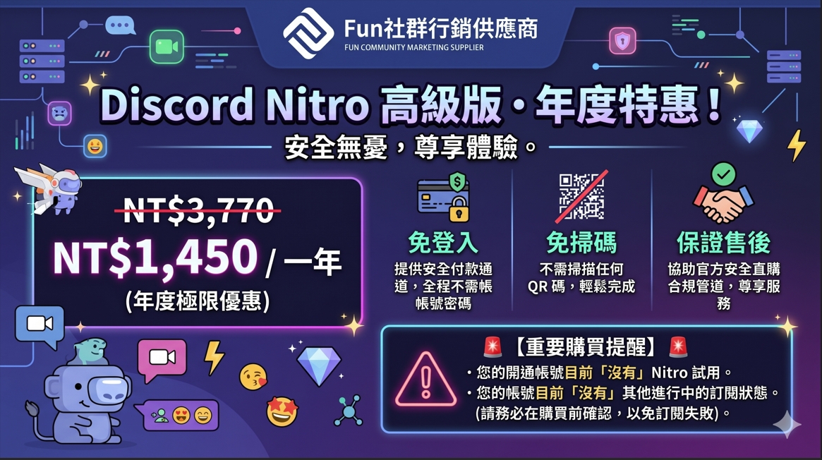Discord Nitro 高級版 一年