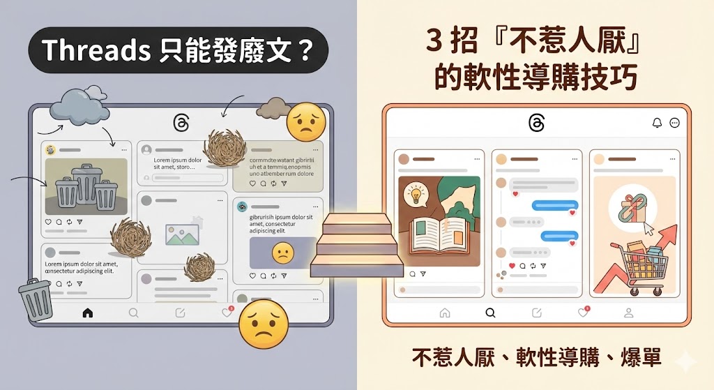 Threads (脆) 只能發廢文？3 招「不惹人厭」的軟性導購技巧